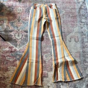 Striped Flare & Wide Leg Jeans Saints & Hearts size small/0